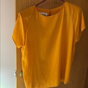 Design Elements Women's Yellow Top Vintage Shoulder Pads